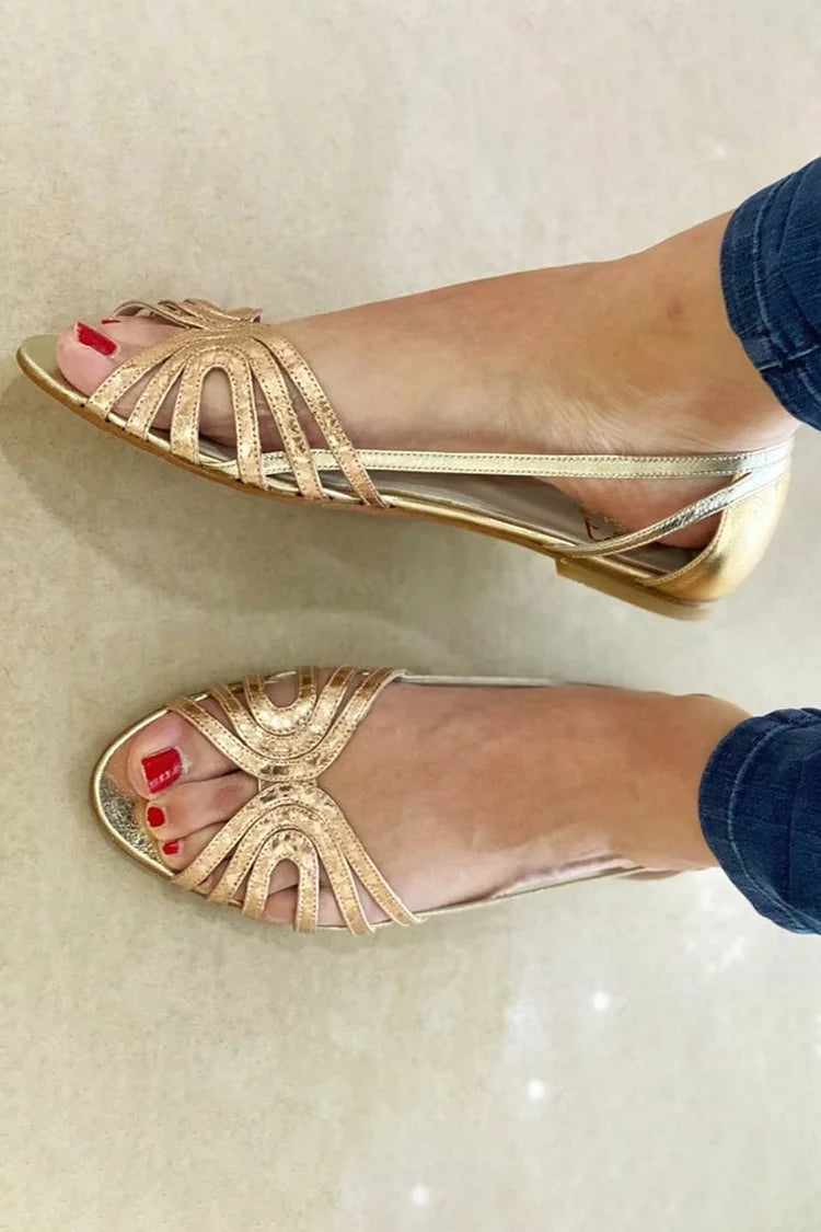 Eleonora | Goldene Sandalen Sommerlicht