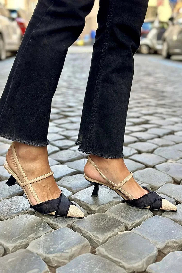 Donna | Offene Ballerinas mit Absatz
