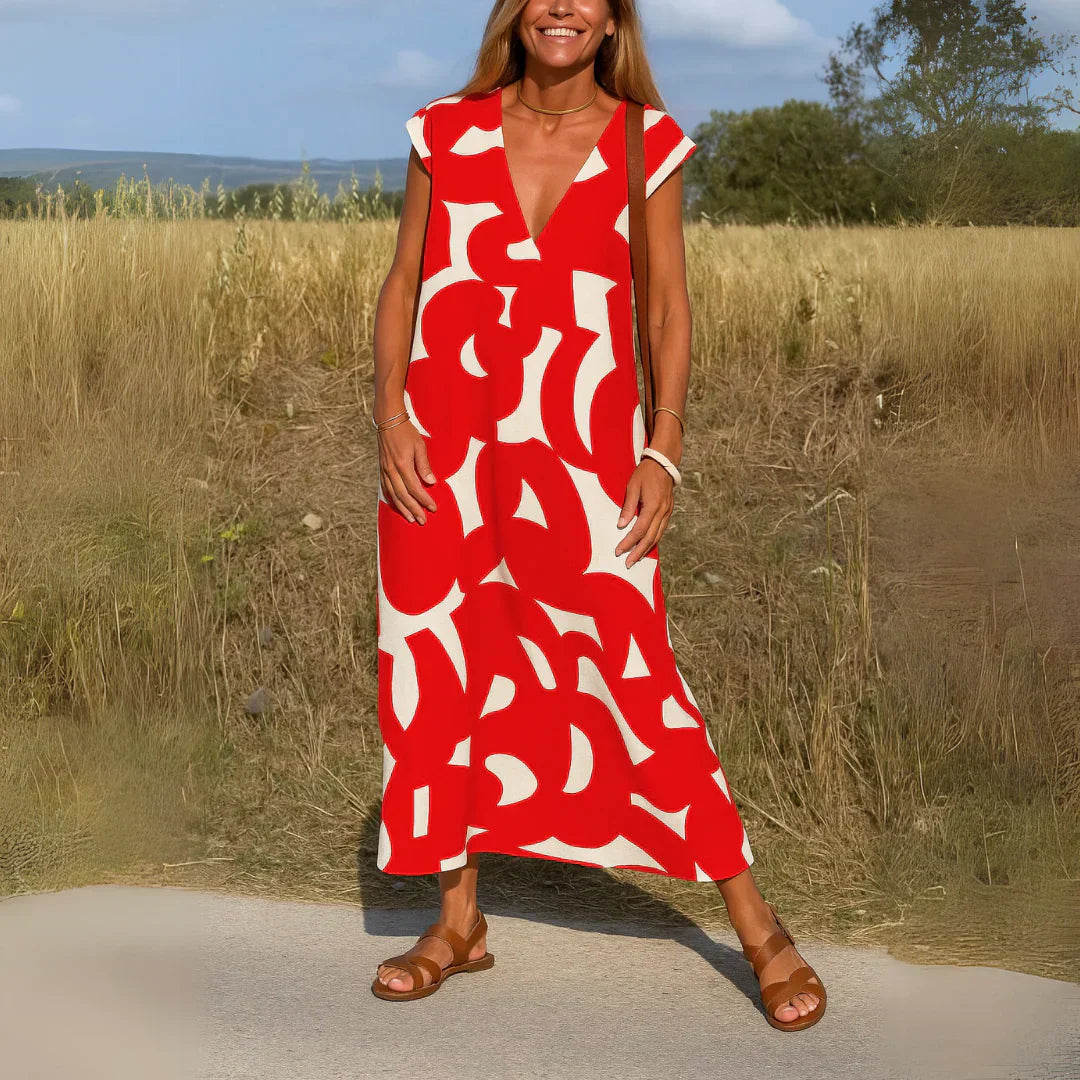 Tatiana | Maxi-Kleid mit Durchbrucharbeiten
