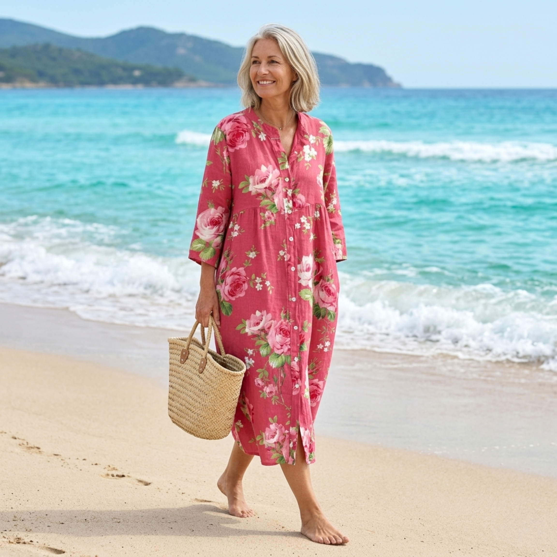 Mathilde | Künstlerisches Blumen-Maxikleid-