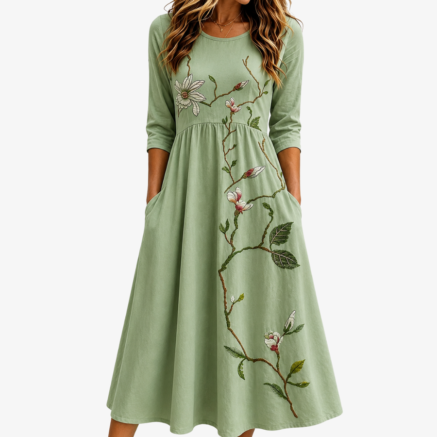 Willow Bloom Salbei Midikleid