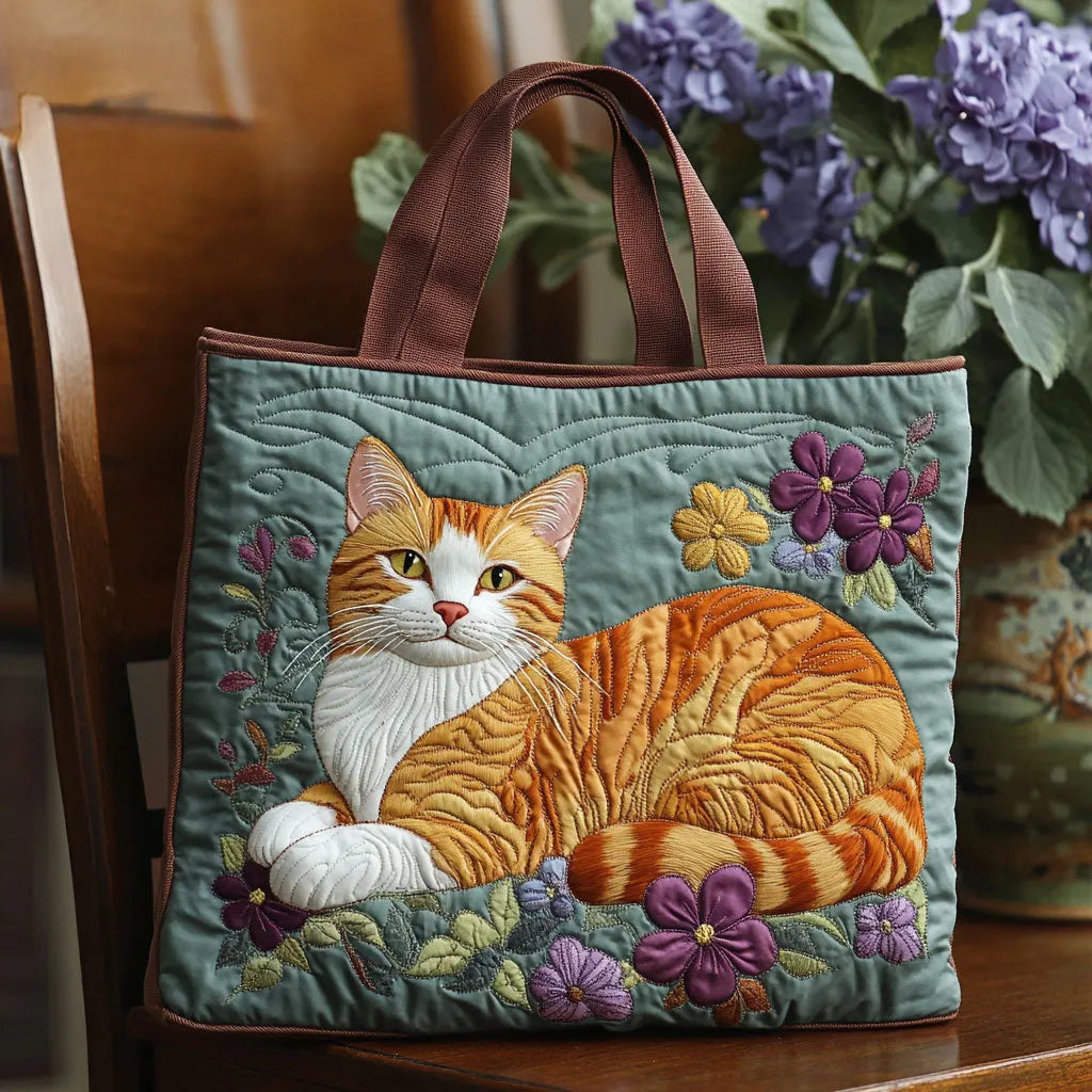 Tragetasche "Handgemacht" – orange Katze