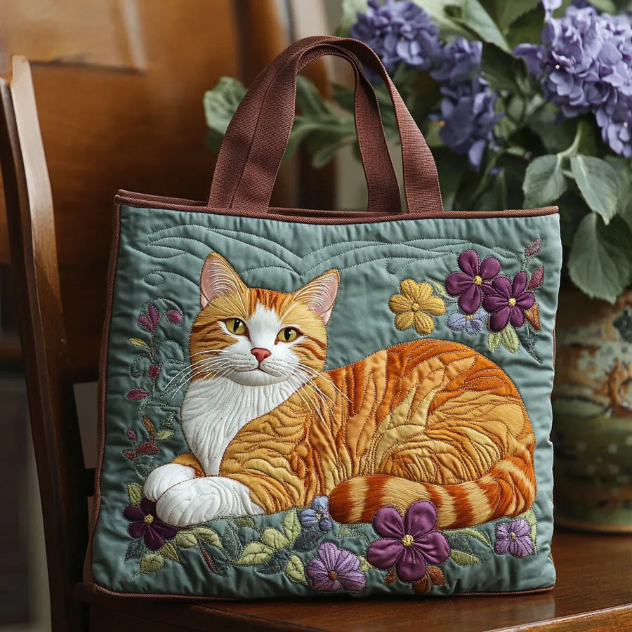 Tragetasche "Handgemacht" – orange Katze