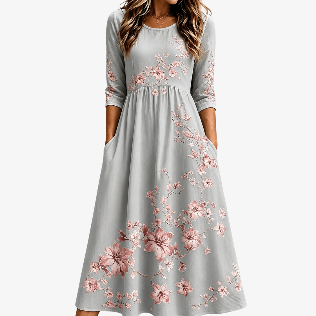Silver Blossom Retreat Midikleid
