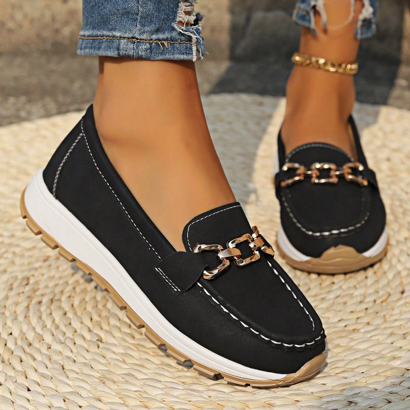 Ella – Orthopädische Loafer mit flacher Schnalle