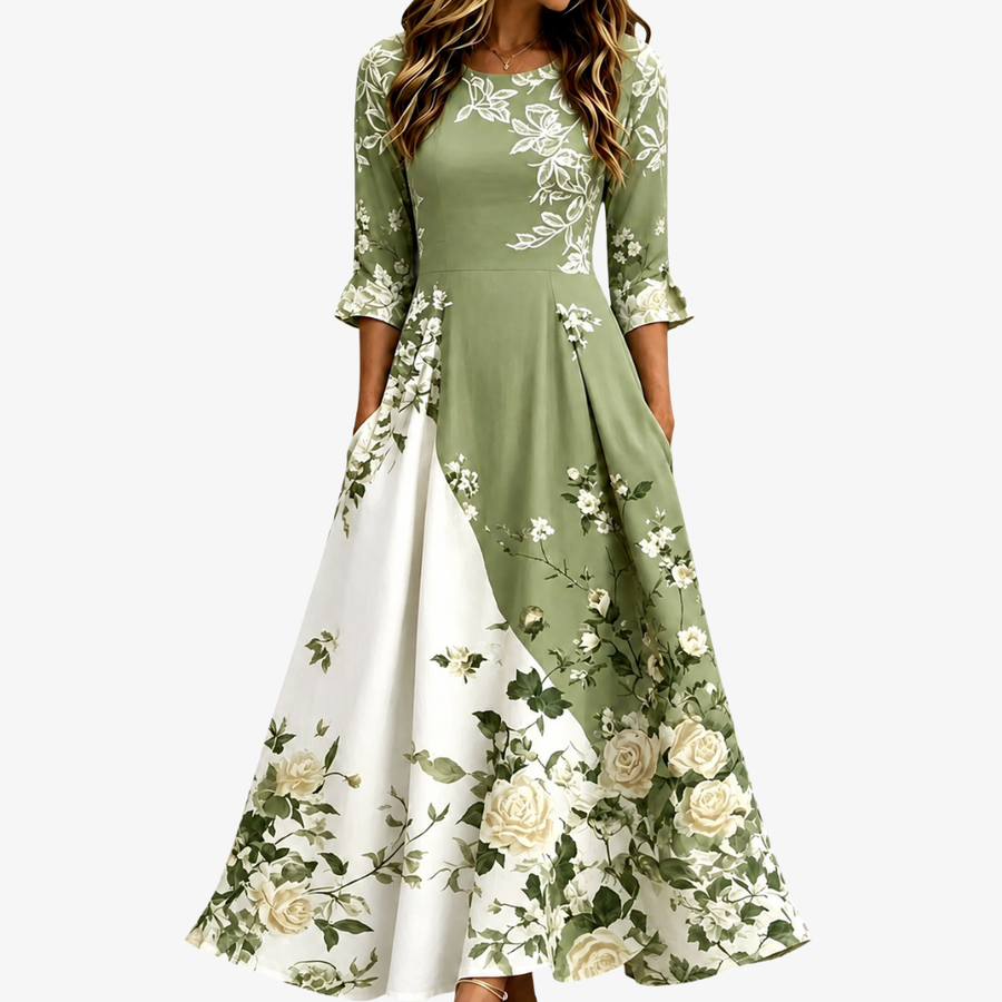 Maxikleid Sage Garden Rose mit Taschen