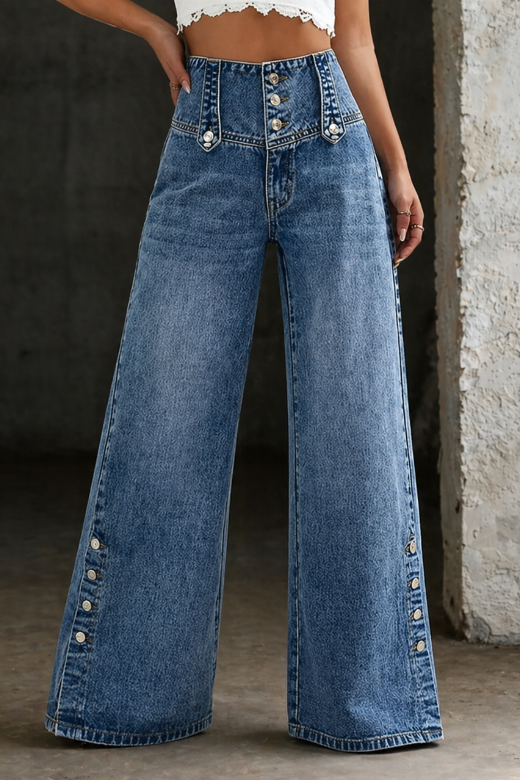 Mia™ | Jeans mit hohem Bund und Schlitz