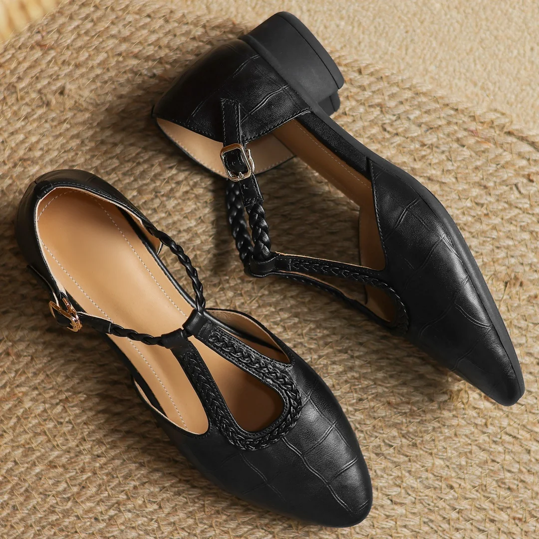 Leder-Spangenschuhe