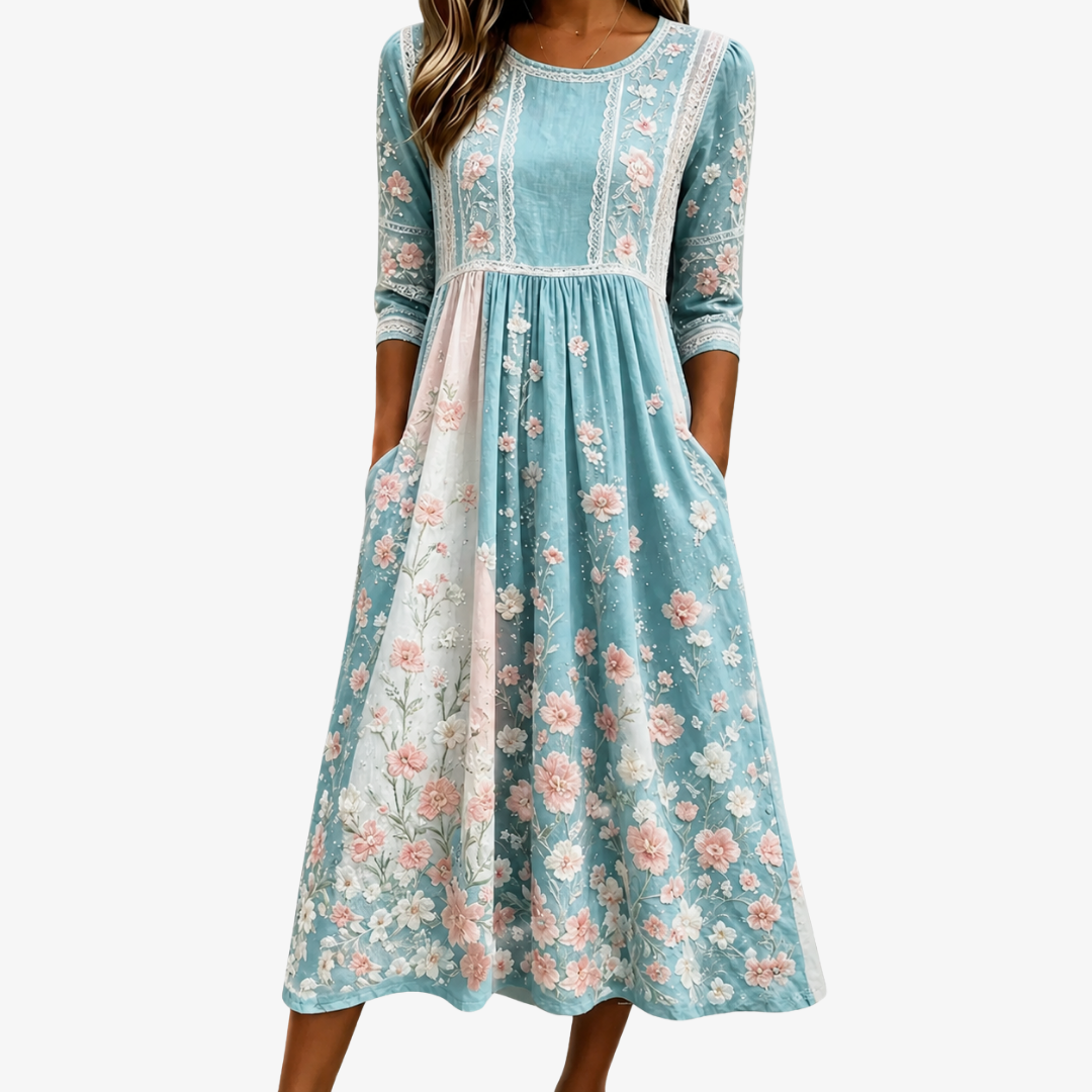 Midi-Kleid „Spring Blossom Patchwork“