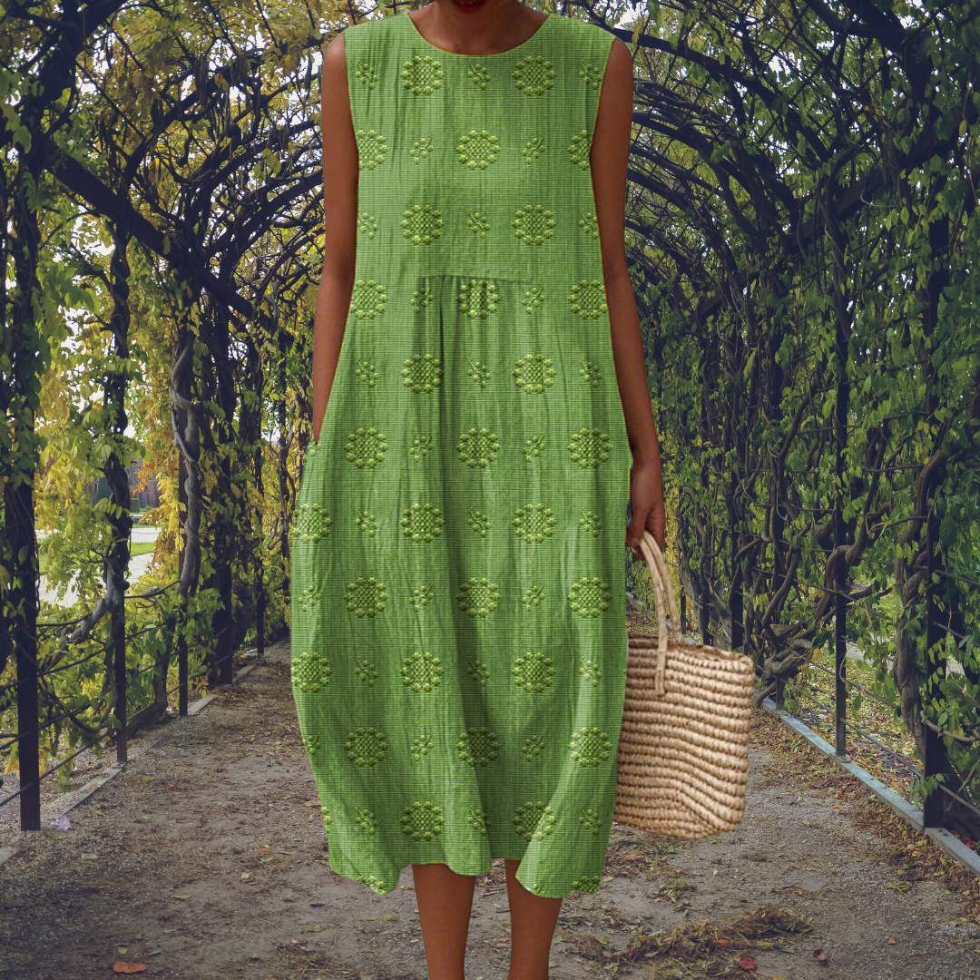 Ginevra | Ärmelloses Maxikleid mit Taschen