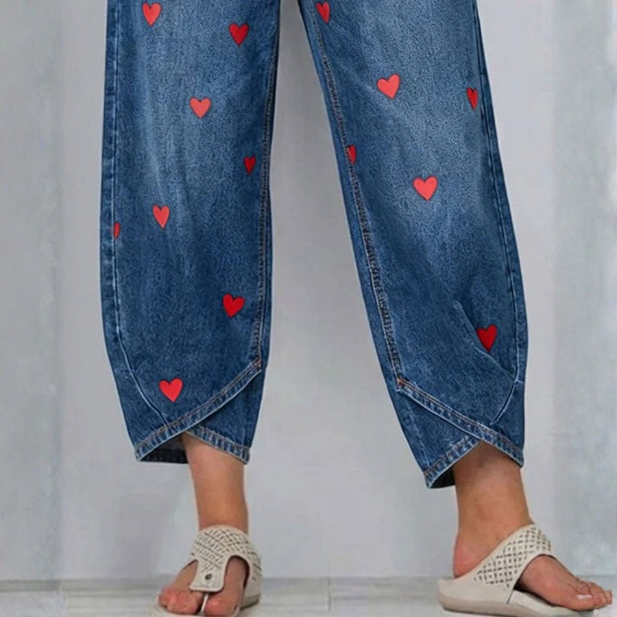 Romina™ | Ankle Jeans mit Herz-Print