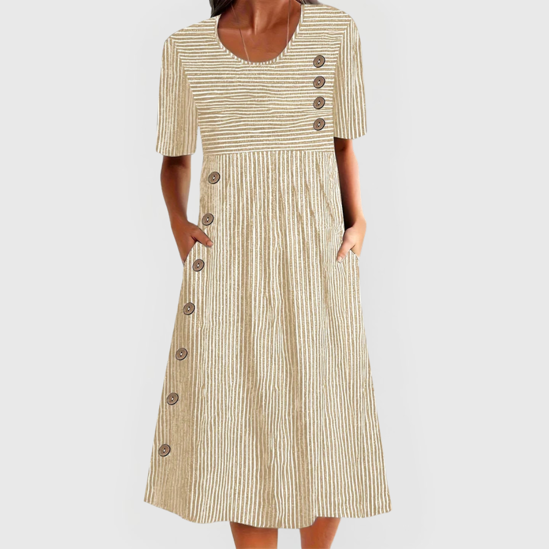 Wanda gestreiftes Midikleid