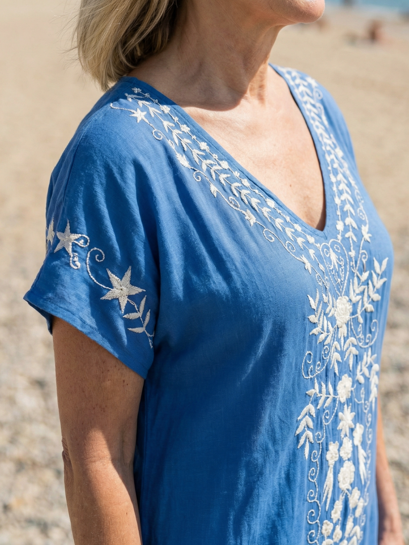 Elyra | Leichtes drapiertes Midikleid