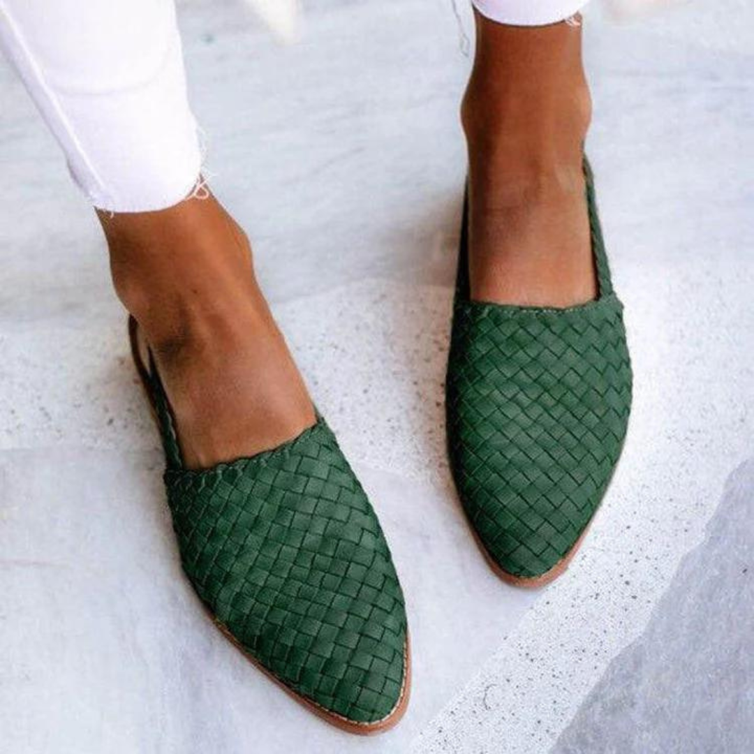 Donna | Elegante Ballerinas aus gewebtem veganem Leder