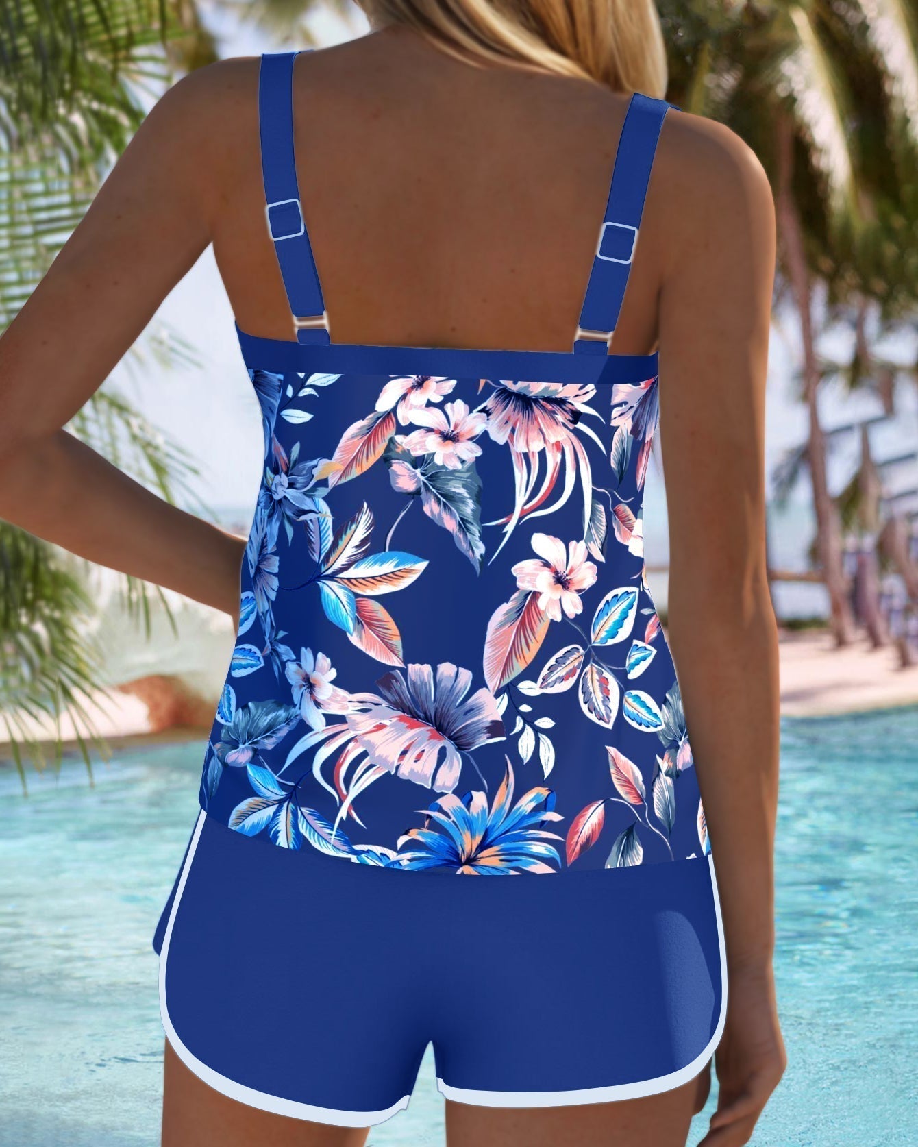 Imke | Ärmelloses Tankini-Top mit U-Ausschnitt und Print