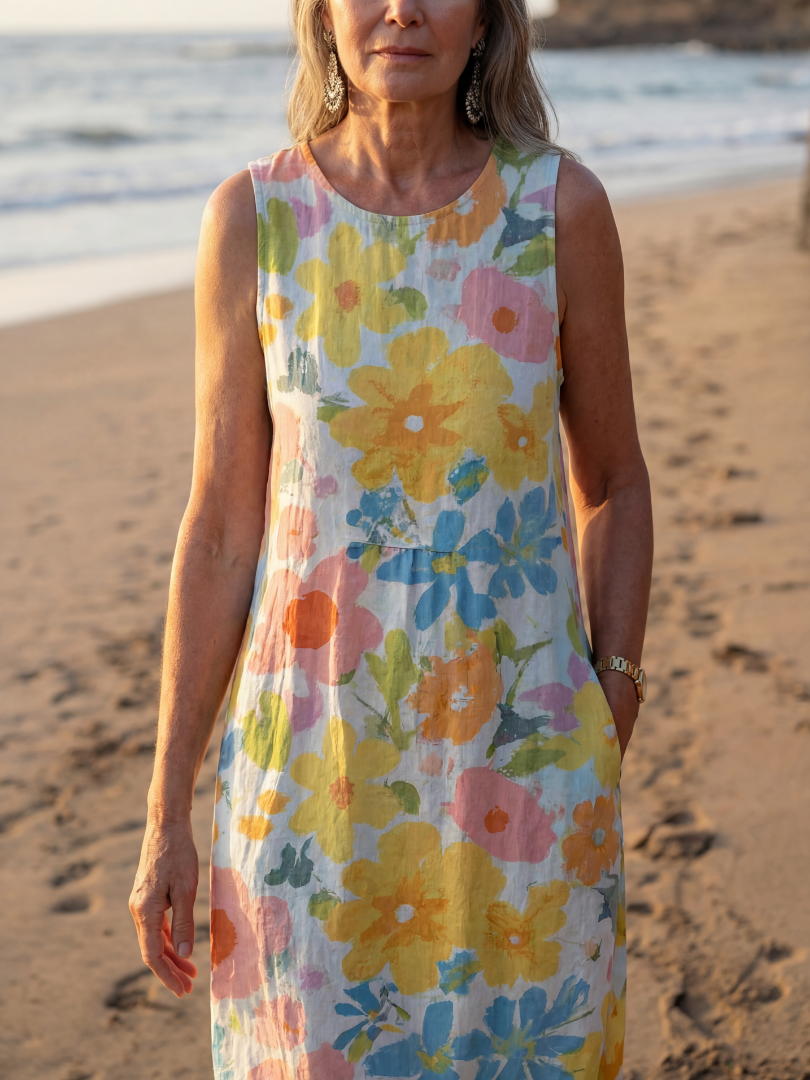Talia | Midi-Kleid mit Küstentextur