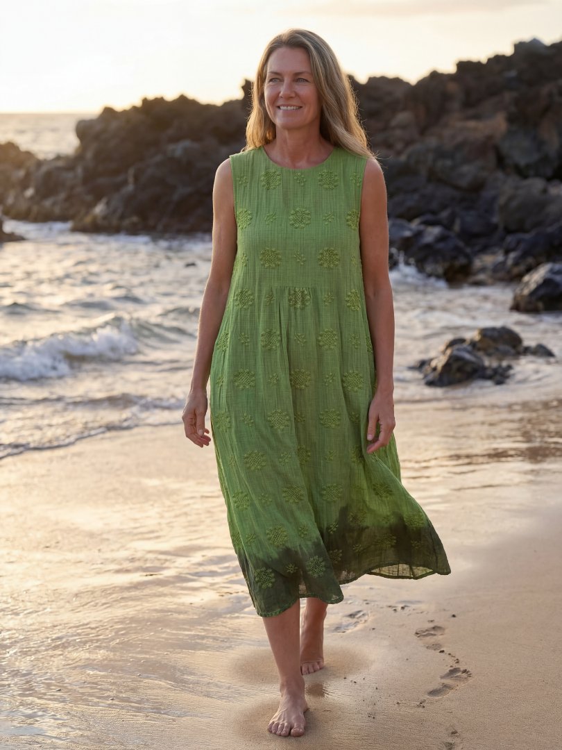 Kapua | Gartenstruktur Midi-Kleid