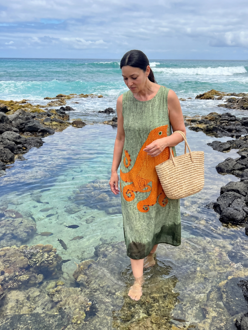 Ronan | Ocean Wave Midi-Kleid