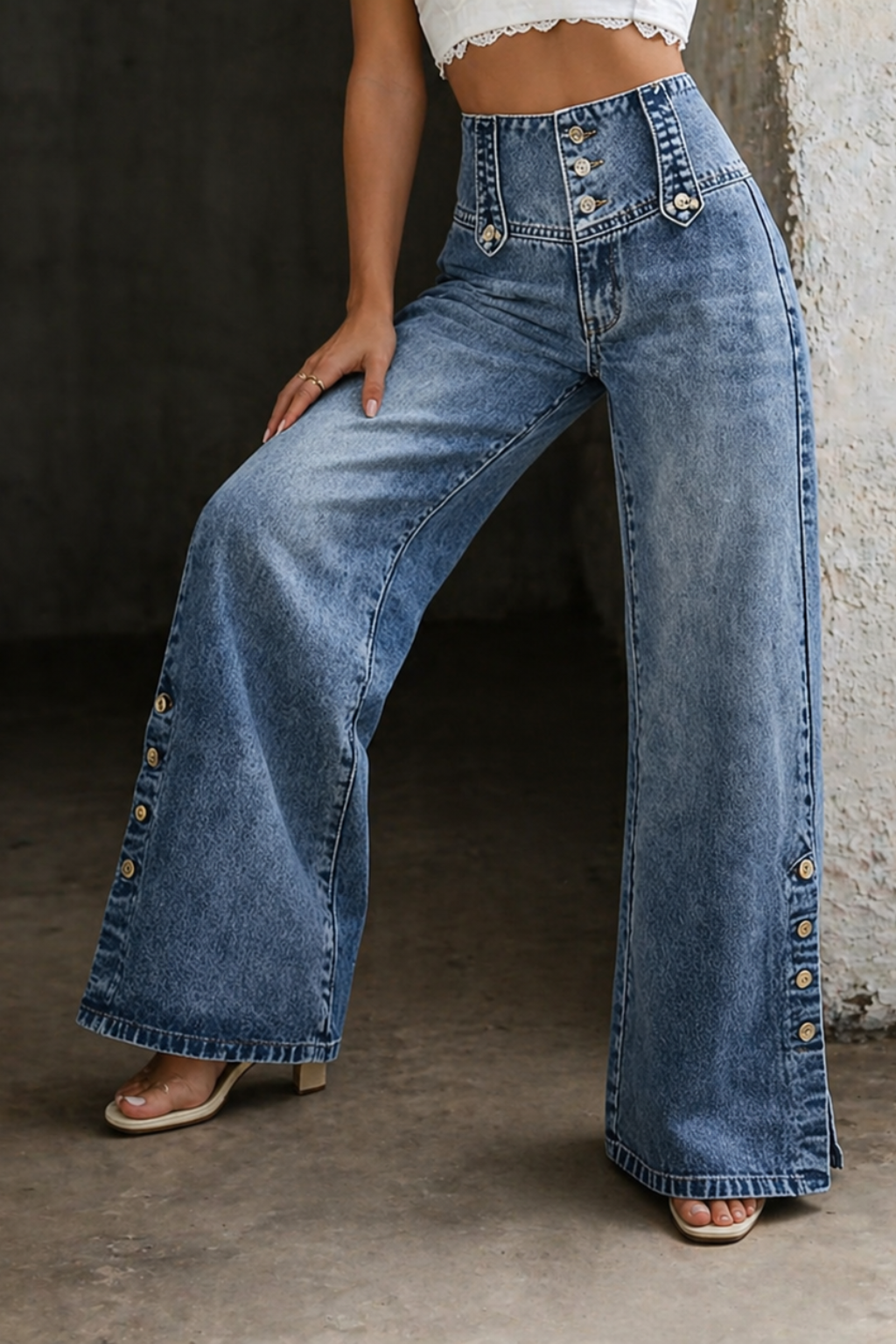Mia™ | Jeans mit hohem Bund und Schlitz