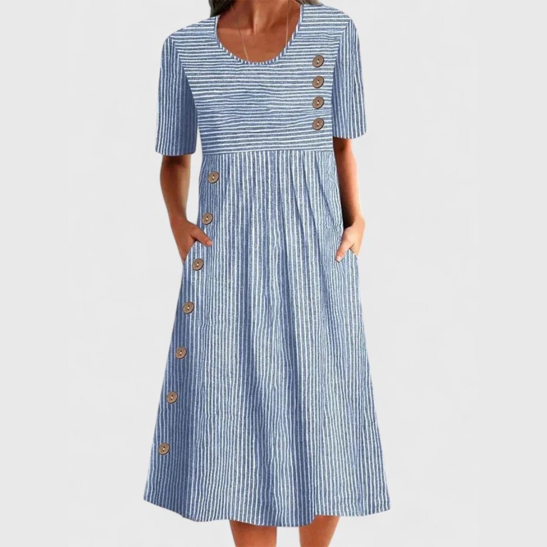 Wanda gestreiftes Midikleid