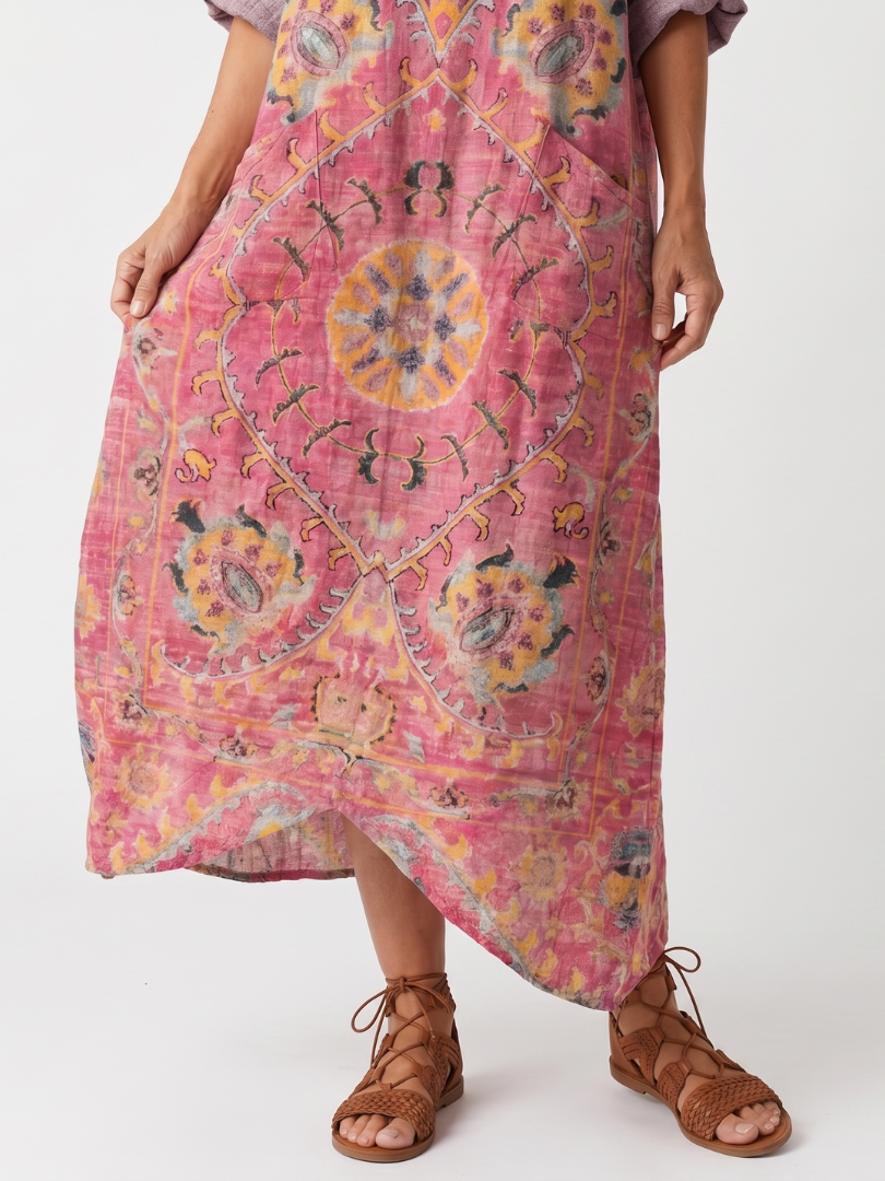 Tilda | Relaxed Midi-Kleid mit Taschen und abstraktem Print