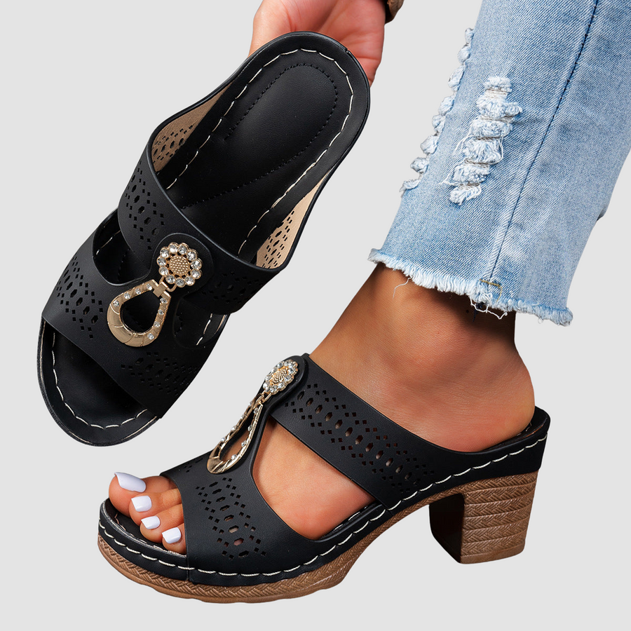 Linda | Orthopädische Komfort-Sandalen mit hohem Absatz