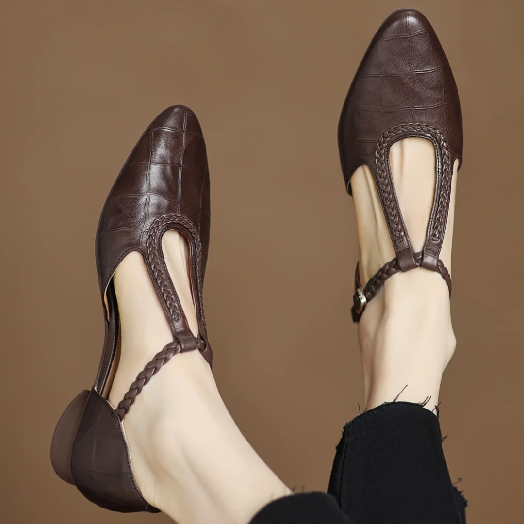 Leder-Spangenschuhe