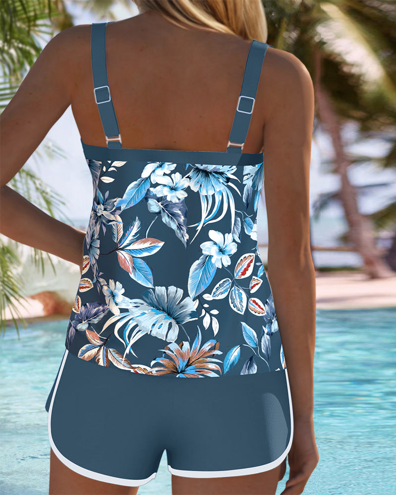 Imke | Ärmelloses Tankini-Top mit U-Ausschnitt und Print