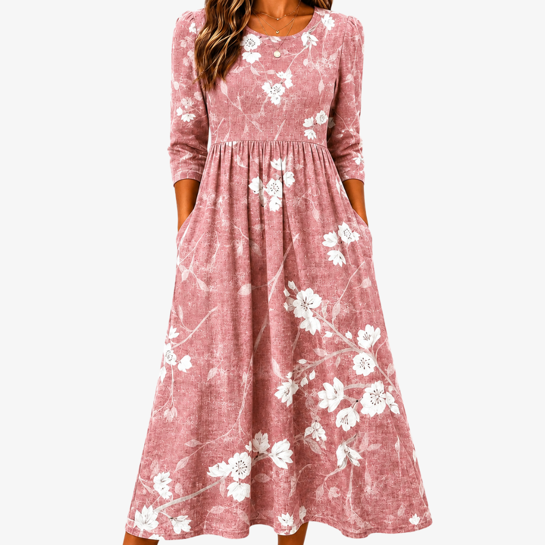 Blush Bloom Grace Midi-Kleid mit Taschen