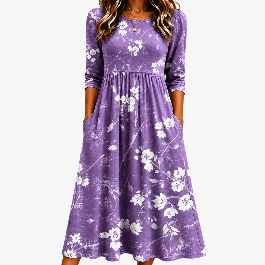 Midikleid "Lavender Bloom Comfort Pocket"