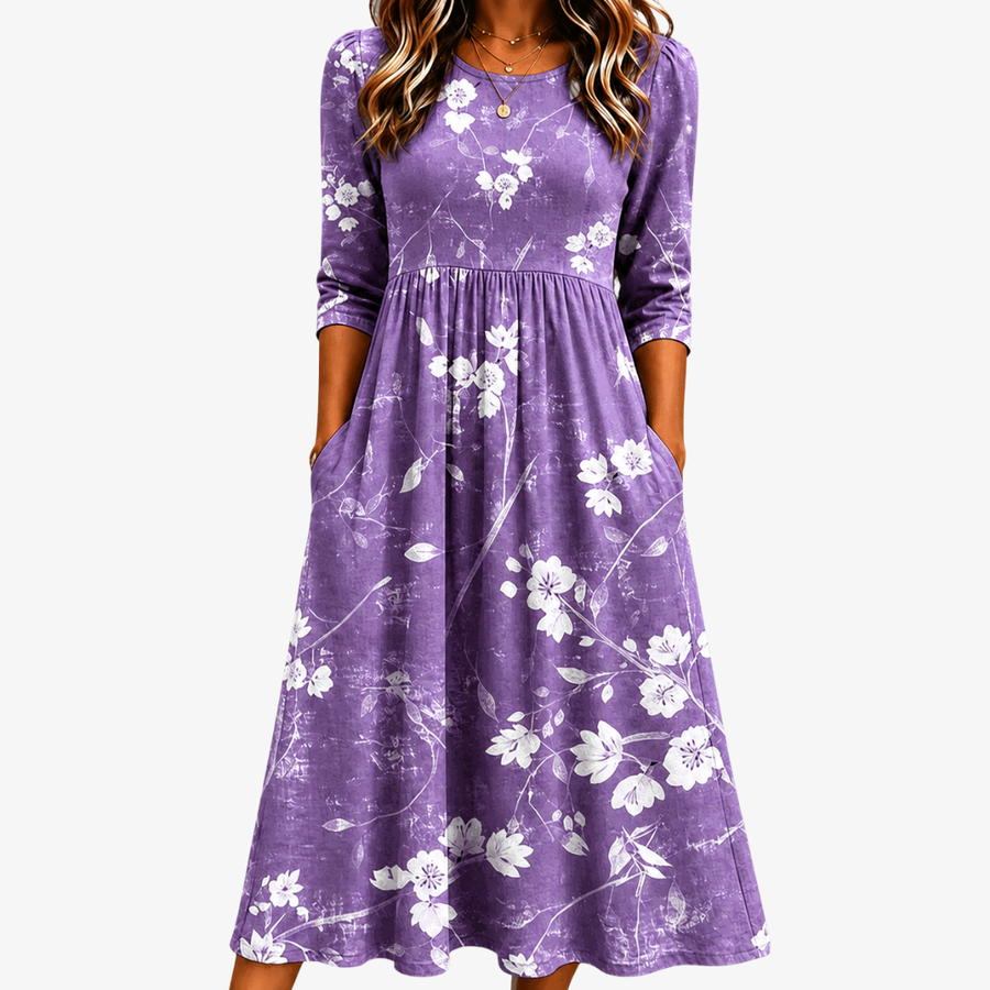 Midikleid "Lavender Bloom Comfort Pocket"