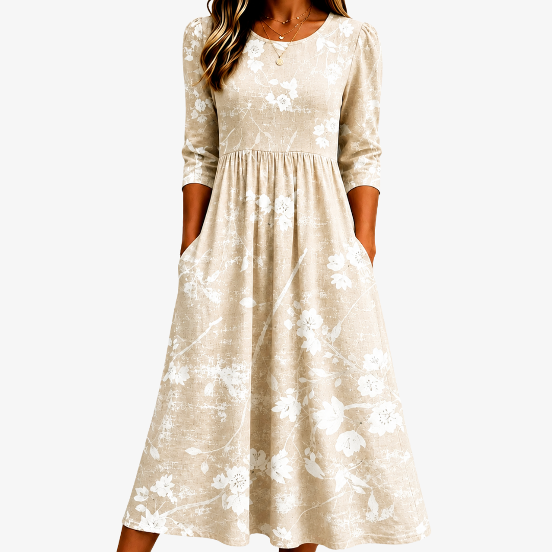 Midi-Kleid „Sanfte Wiesenblüte“ für jeden Tag