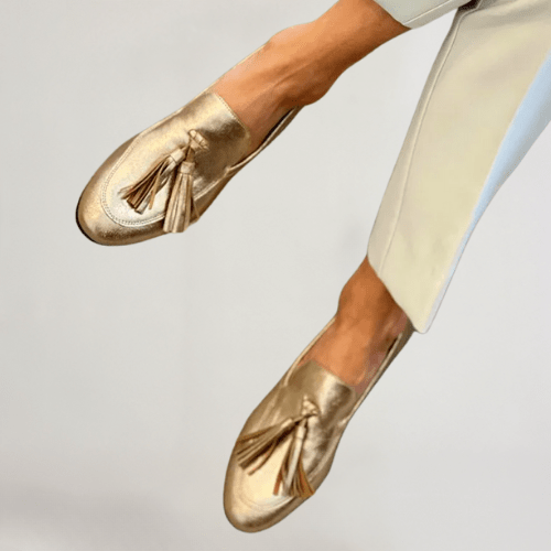 Vittoria | Goldfarbene Loafer für Damen