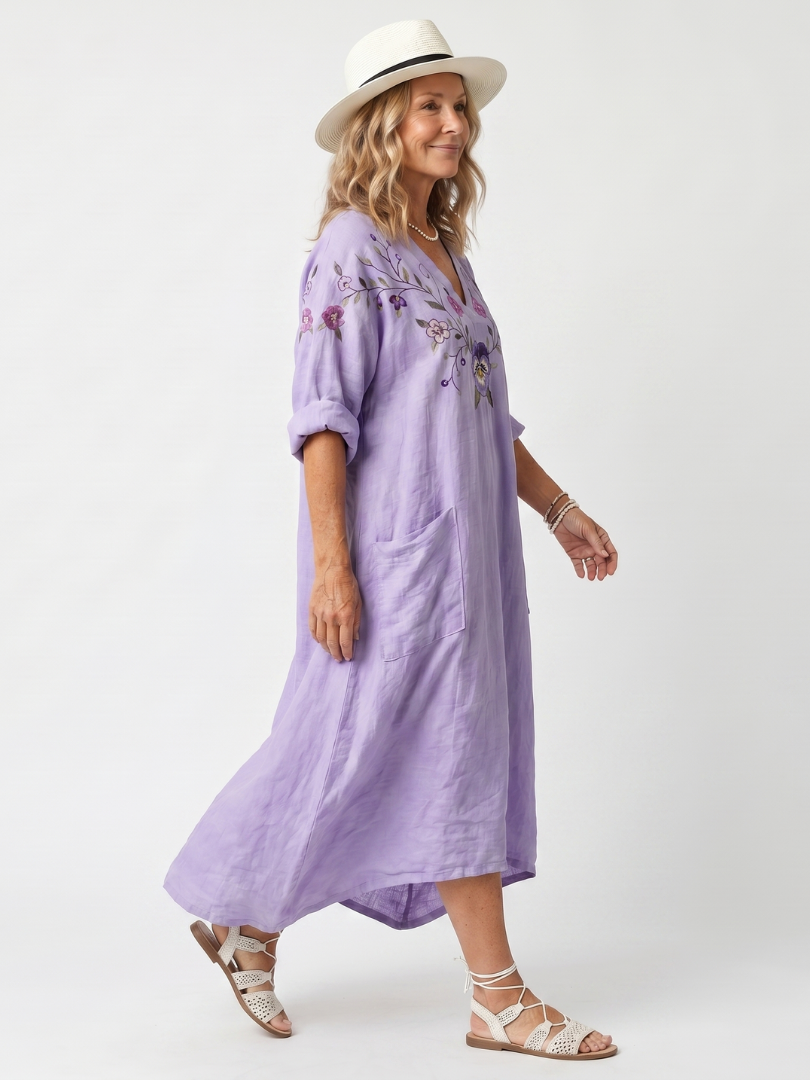 Tavi | Florales Oversized-Midi-Kleid mit Taschen