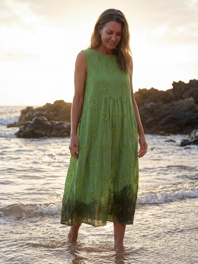 Kapua | Gartenstruktur Midi-Kleid