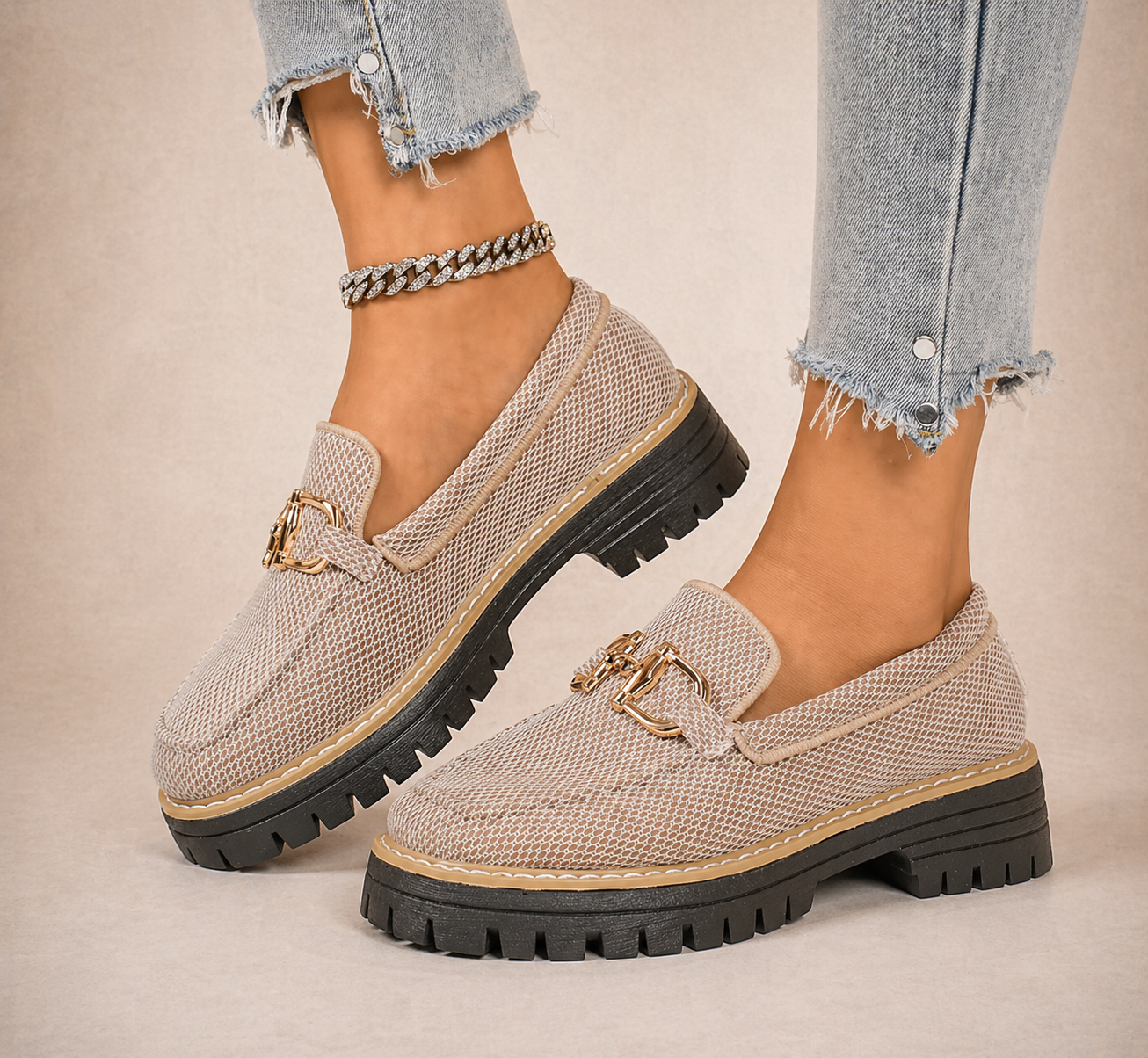 Victoria - Atmungsaktive Mesh-Slipper mit dick gepolsterten Sohlen