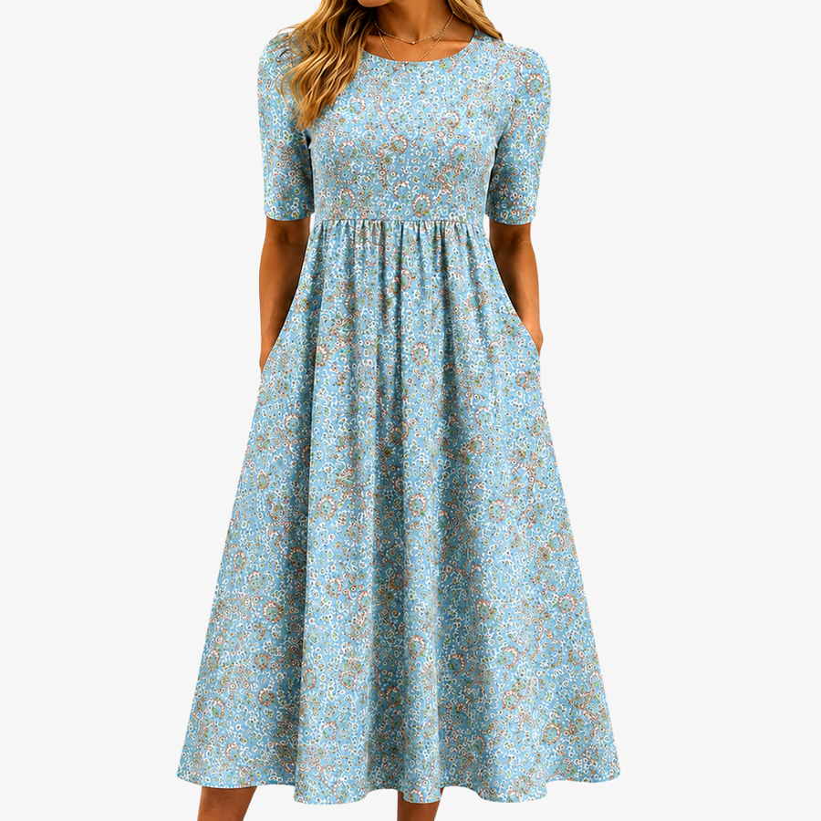 Strandmosaik Maxi-Kleid mit Taschen