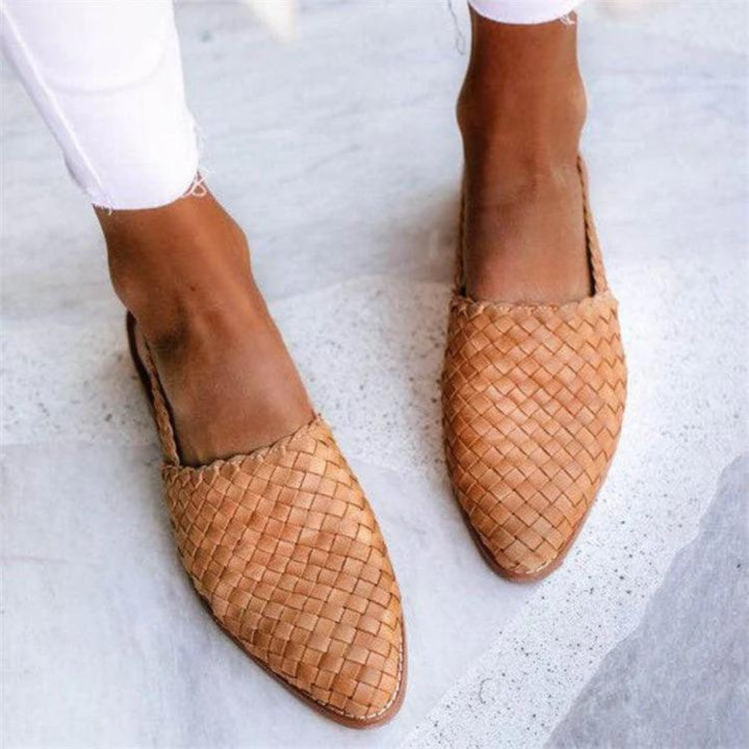Donna | Elegante Ballerinas aus gewebtem veganem Leder