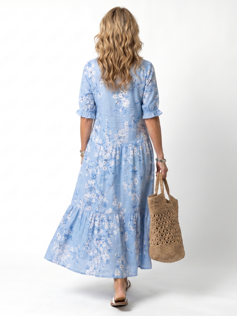 Alora | Midikleid mit Blumenmuster und Quastenband