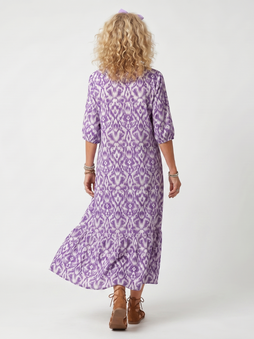 Penelope | Bedrucktes Midikleid mit Bindequasten