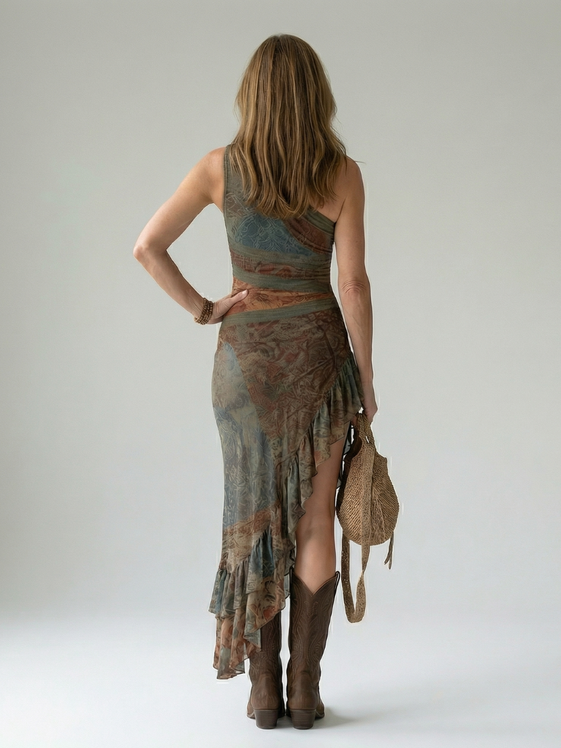 Zalia | Midi-Kleid mit drapiertem Rock