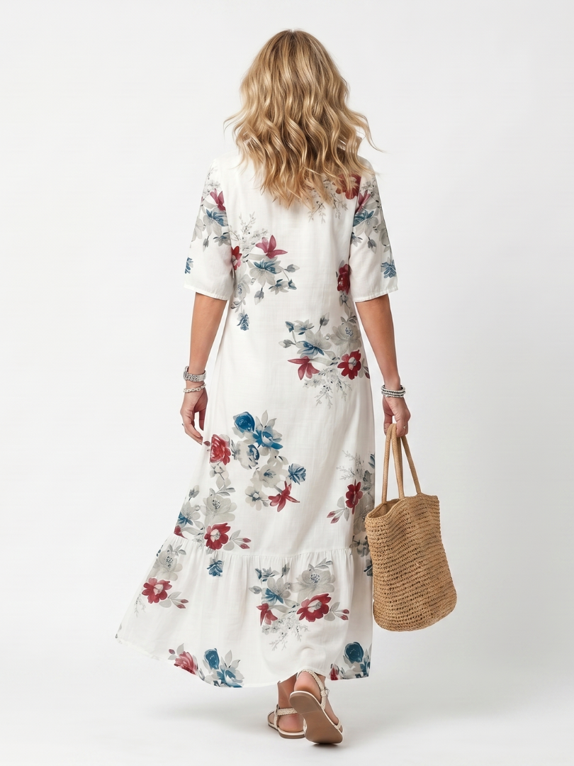 Maeva | Midi-Kleid mit Blumenmuster und Quasten