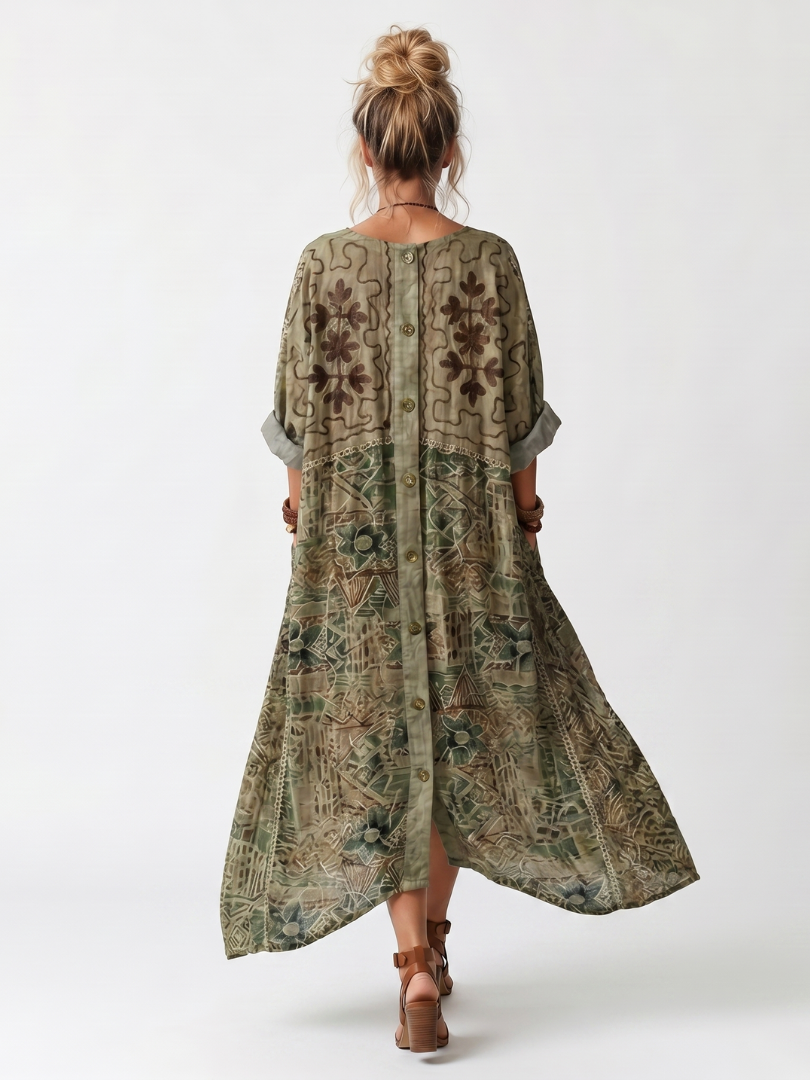 Aleta | Oversized Midi-Kleid mit Knopfleiste und Taschen