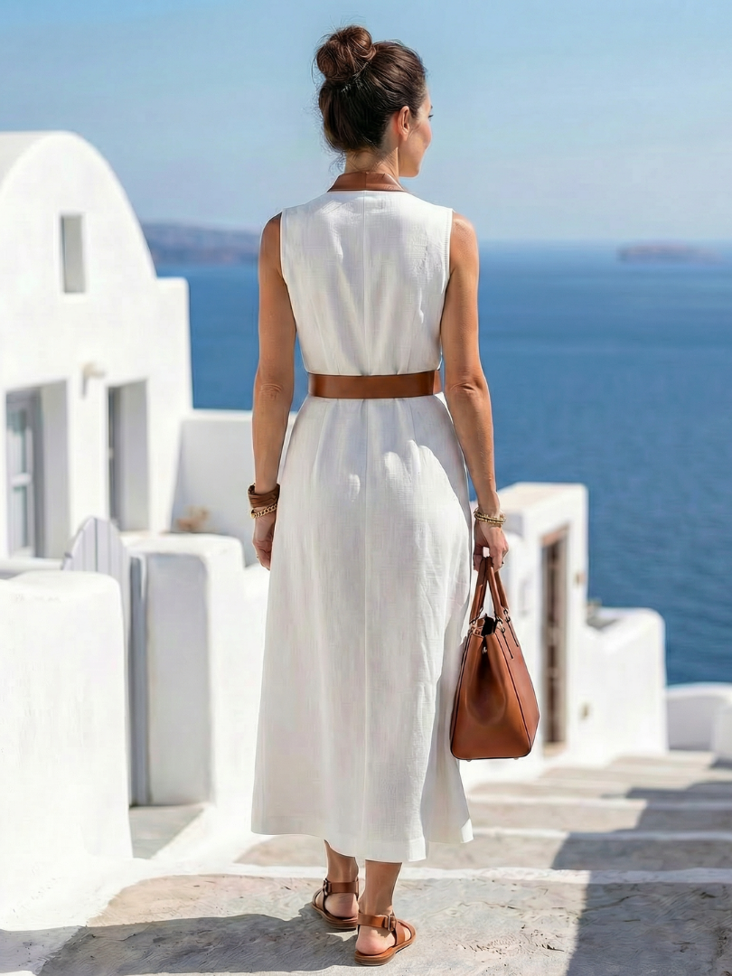 Myra | Midikleid mit Kontrastlinie