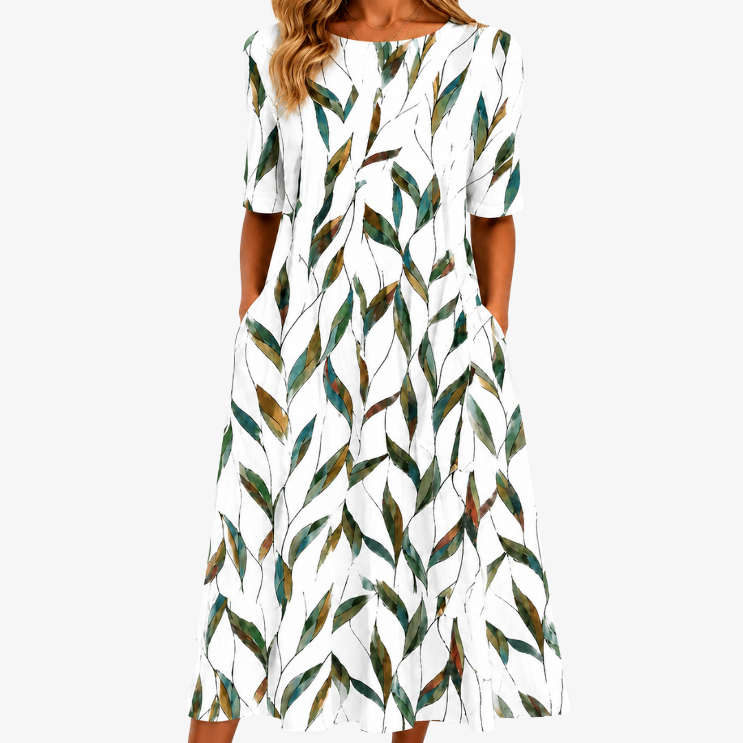 Willow Meadow Botanical Pocket Midikleid
