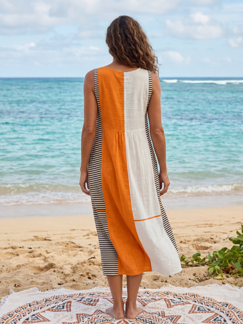 Owen | Midi-Kleid mit Farbblockstreifen