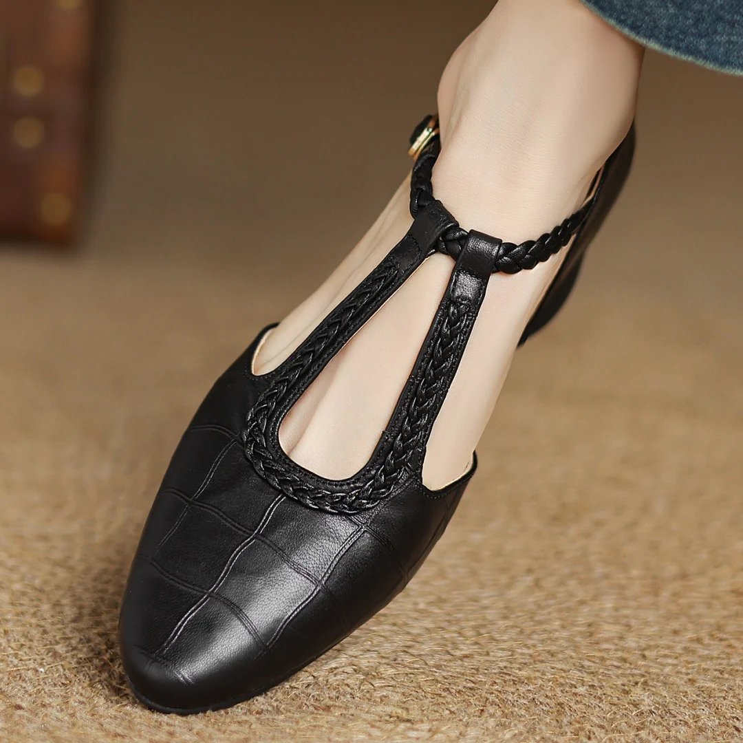 Leder-Spangenschuhe