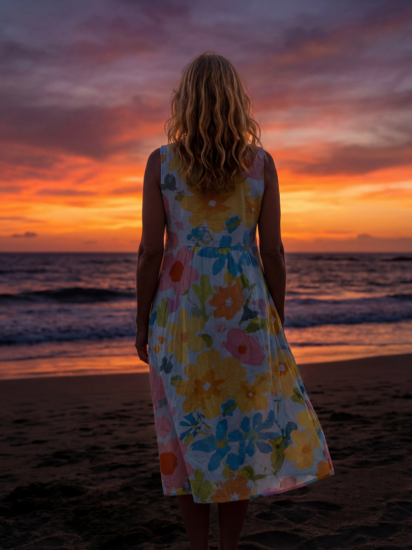 Talia | Midi-Kleid mit Küstentextur