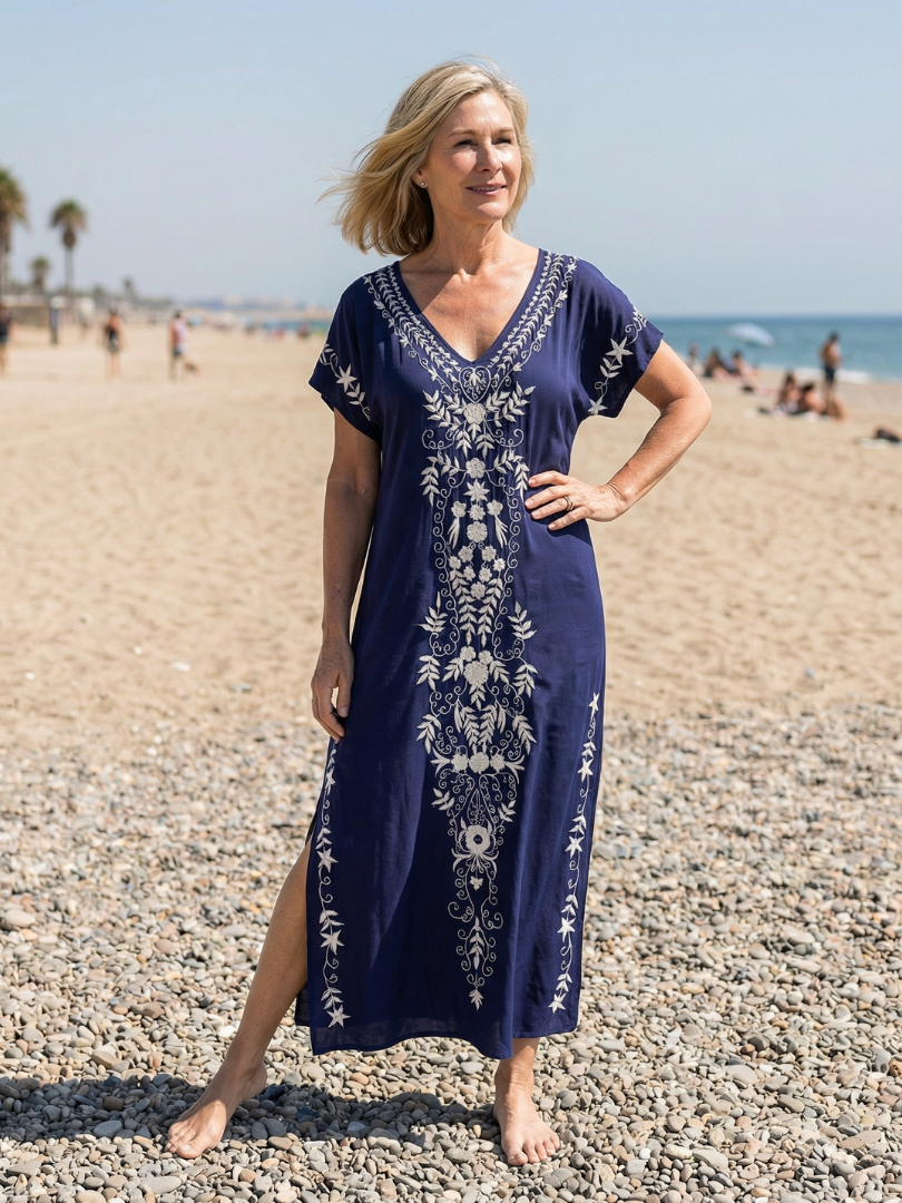 Elyra | Leichtes drapiertes Midikleid