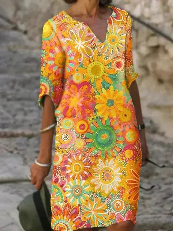 Anouk | Lebhaftes Maxikleid mit Blumenmuster